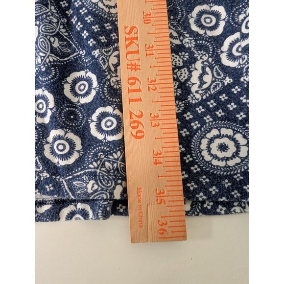 Talbots Bandana Jersey Wrap Maxi Skirt Womens Size Large Blue Floral Pull On - Picture 10 of 10